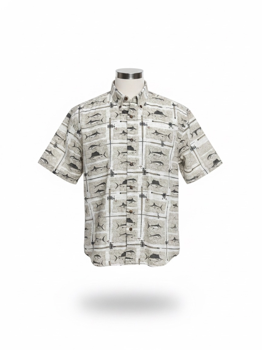 Reel Legends Mens XL Marlin Sailfish Tuna Fishing Shirt Button Down Cotton